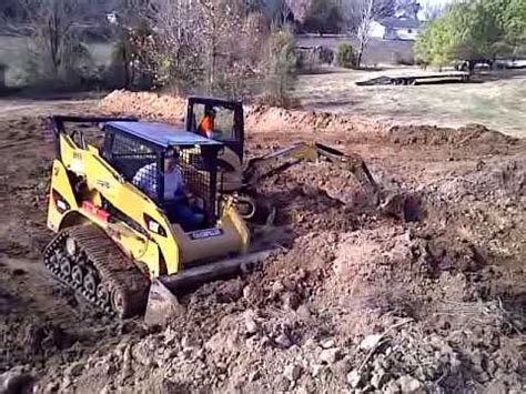 mini excavator skidsteer for pond|skid steer for digging a pond.